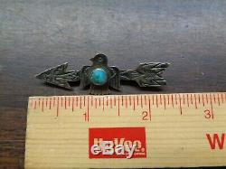 Fred harvey era sterling silver and turquoise thunderbird and arrow pin