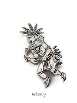 Freddy Charley Navajo Native American Sterling Silver Kachina Dancer Pin Pendant