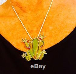 Frog Pendant And Pin Find a frog and kiss it OLD Nevada Carico Lake turquoise