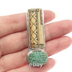 GERTIE GANADONEGRO Old Pawn 925 Sterling Silver Vintage Turquoise Pin Pendant