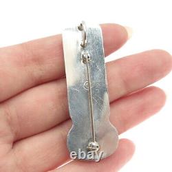 GERTIE GANADONEGRO Old Pawn 925 Sterling Silver Vintage Turquoise Pin Pendant