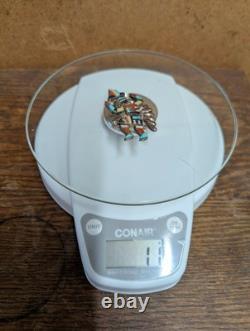 Gary Paulinus Vacit Zuni Kachina Man Dancing Brooch Pin Sterling Silver 11 grams