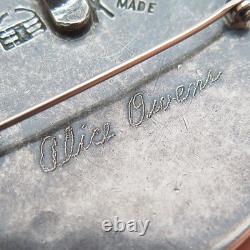 George Kee Navajo Alice Owens Old Pawn Sterling Silver Vintage Tribal Pin Brooch