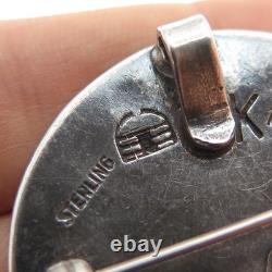 George Kee Navajo Alice Owens Old Pawn Sterling Silver Vintage Tribal Pin Brooch