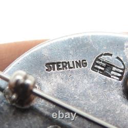 George Kee Navajo Alice Owens Old Pawn Sterling Silver Vintage Tribal Pin Brooch