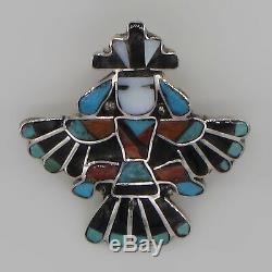 Gorgeous Frank Vacit Knifewing vintage Zuni channel inlay pin