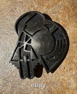 Gorgeous Vintage Hopi Brooch/Pin Sterling Silver Overlay Figural Design