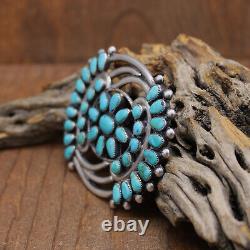 Gorgeous Vintage Sterling Silver and Turquoise Large Pin