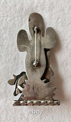 Grady Alexander Navajo Artist Sterling Statue/brooch Cow Rabbit Cactus Unique