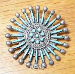 Great F. Paglito Zuni Artist Fine Sterling Silver Needlepoint Pin 4077