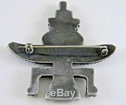 Great Old Zuni Knifewing Kachina Sterling Silver Multi-stone Pin / Brooch