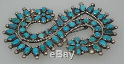 H. R. Curley Window Rock AZ Navajo Silver & Turquoise Cluster Southwest Pin