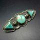 Harvey Era Vintage Navajo Hand-stamped Sterling Silver Turquoise Pin/brooch