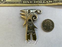 HOPI SILVER OVERLAY PIN (with Stylized Parrot)