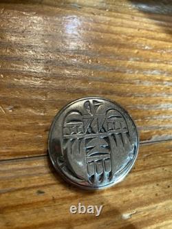 HOPI Vintage Sterling Silver Stamped. 925 Brooch Pin, 1.33 Signed (M). 925 12g