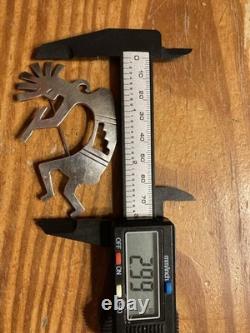 HUGE 3 Vintage Hopi Navajo Sterling KOKOPELLI Dancer Pin Brooch 22 Grams