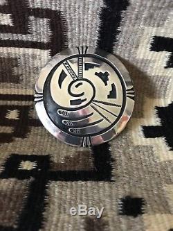HUGE 3 inch Hopi design sterling silver overlay bird pin / pendant