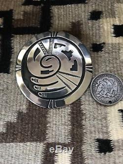 HUGE 3 inch Hopi design sterling silver overlay bird pin / pendant