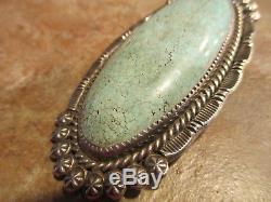 HUGE Antique Old Pawn Navajo Sterling Silver DRY CREEK Turquoise Pendant & Pin