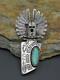 Huge Carol Felley Anglo Sterling Silver Royston Turquoise Kachina Pendant Pin