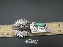 HUGE Carol Felley Anglo Sterling Silver Royston Turquoise Kachina Pendant Pin