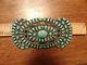 Huge Vintage Turquoise Silver Navajo Zuni Indian Pin 4 X 2 Signed Becenti