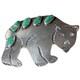 Hand-forged 1970s Navajo Sterling Silver Bear Cerrillos Turquoise Pin Brooch