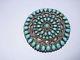 Handmade Navajo Sterling Silver Turquoise Cluster Pin 2 7/8 67 Stones
