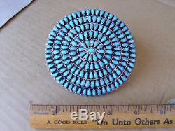 Handmade Navajo Sterling Silver Turquoise Cluster Pin 4.167 Turqioise stones