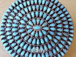 Handmade Navajo Sterling Silver Turquoise Cluster Pin 4.167 Turqioise stones