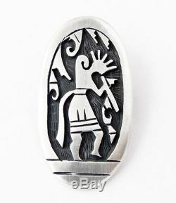 Handmade Rustic Vintage Hopi Sterling Silver Kokopelli Pin/Pendant Circa 1992