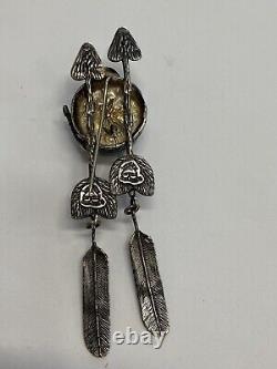 Hartman's Durango Native American Sterling Turquoise Double Arrow Pin