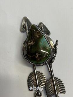 Hartman's Durango Native American Sterling Turquoise Double Arrow Pin