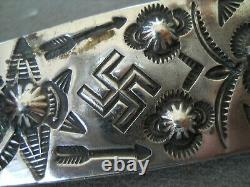 Harvey Era Native American Sterling Silver Whirling Logs Arrows Stamps Pin 6