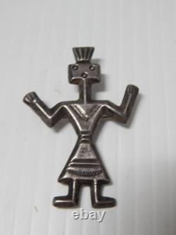 Heavy Old Navajo Indian Coin / Sterling Silver Figural Yei Pin / Brooch Heavy Old Navajo Indian Coin / Sterling Silver Figural Yei Pin / Brooch