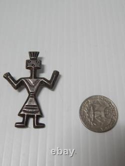 Heavy Old Navajo Indian Coin / Sterling Silver Figural Yei Pin / Brooch Heavy Old Navajo Indian Coin / Sterling Silver Figural Yei Pin / Brooch