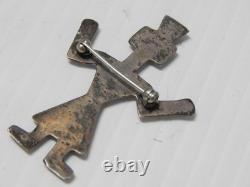 Heavy Old Navajo Indian Coin / Sterling Silver Figural Yei Pin / Brooch Heavy Old Navajo Indian Coin / Sterling Silver Figural Yei Pin / Brooch