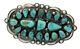 Henry Sam, Pin, Morenci Turquoise, Cluster, Sterling Silver, Navajo Made, 3.4 In