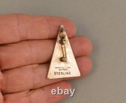 Henry and Linda Barber Vintage Zuni Silver Inlay Pin / Pendant Hummingbird