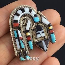 Herbert & Esther Cellicion Native American Zuni Silver Rainbow Man Pin Pendant