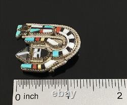 Herbert & Esther Cellicion Native American Zuni Silver Rainbow Man Pin Pendant