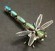 Herbert Ration Navajo Sterling Silver Natural Turquoise Dragonfly Pin/brooch