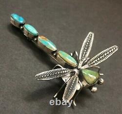 Herbert Ration NAVAJO Sterling Silver NATURAL TURQUOISE DRAGONFLY PIN/BROOCH