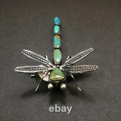 Herbert Ration NAVAJO Sterling Silver NATURAL TURQUOISE DRAGONFLY PIN/BROOCH