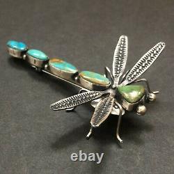 Herbert Ration NAVAJO Sterling Silver NATURAL TURQUOISE DRAGONFLY PIN/BROOCH