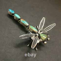 Herbert Ration NAVAJO Sterling Silver NATURAL TURQUOISE DRAGONFLY PIN/BROOCH