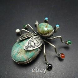 Herbert Ration NAVAJO Sterling Silver TURQUOISE BUG INSECT Gemstone PIN/BROOCH