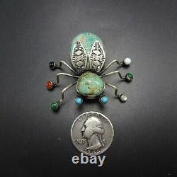 Herbert Ration NAVAJO Sterling Silver TURQUOISE BUG INSECT Gemstone PIN/BROOCH