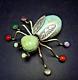 Herbert Ration Navajo Sterling Silver Turquoise Bug Insect Gemstone Pin/brooch