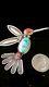 Herman Smith Carico Lake Turquoise Hummingbird Pendant / Pin Navajo Signed